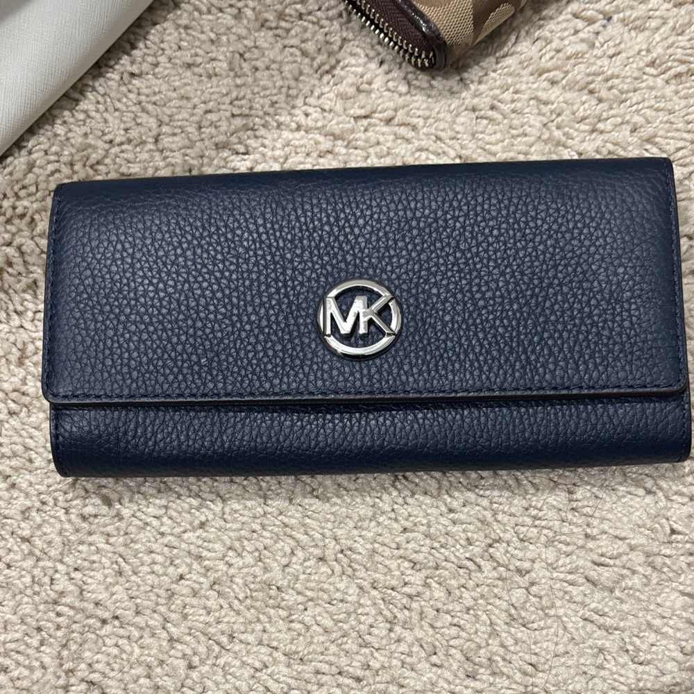 Michael Kors Dark Blue Leather Wallet